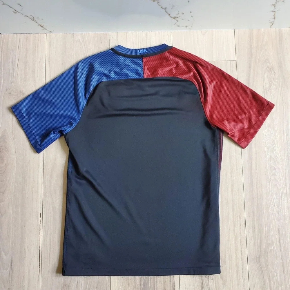 USA Soccer Jersey Shirt Mens Small Black Blue Nike Dri-FIT Authentic 2016 Crest